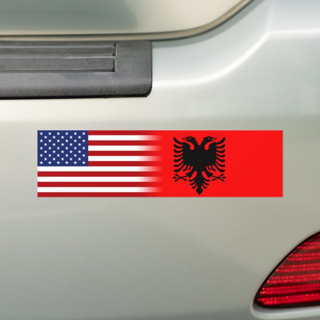Autocollant De Voiture Drapeau US de l'Albanie en Albanie (En voiture)