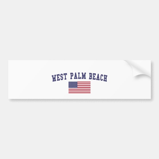 Autocollant De Voiture Drapeau West Palm Beach US (Devant)