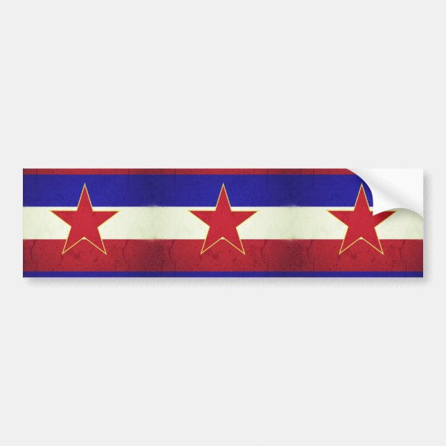 Autocollant De Voiture Drapeau Yougoslavie (Devant)