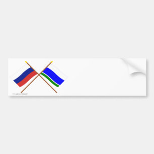 Autocollant De Voiture Drapeaux croisés de la Russie et de Sverdlovsk