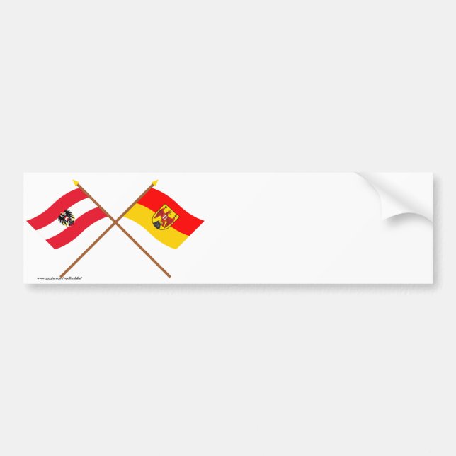 Autocollant De Voiture Drapeaux croisés de l'Autriche et du Burgenland (Devant)