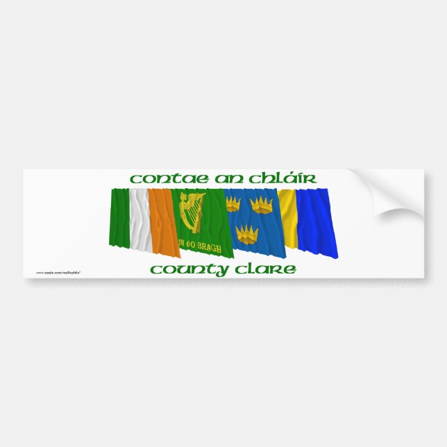 Autocollant De Voiture Drapeaux de Clare du comté (Devant)