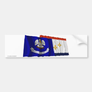 Autocollant De Voiture Drapeaux de la Louisiane et de la Nouvelle-Orléans