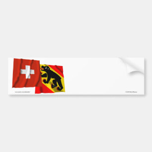 Autocollant De Voiture Drapeaux de ondulation de la Suisse et de Berne