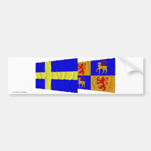 Autocollant De Voiture Drapeaux de ondulation de län de la Suède et du