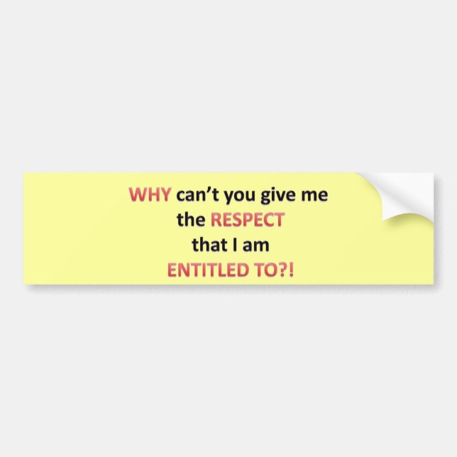 Autocollant De Voiture Droit de respect (Devant)