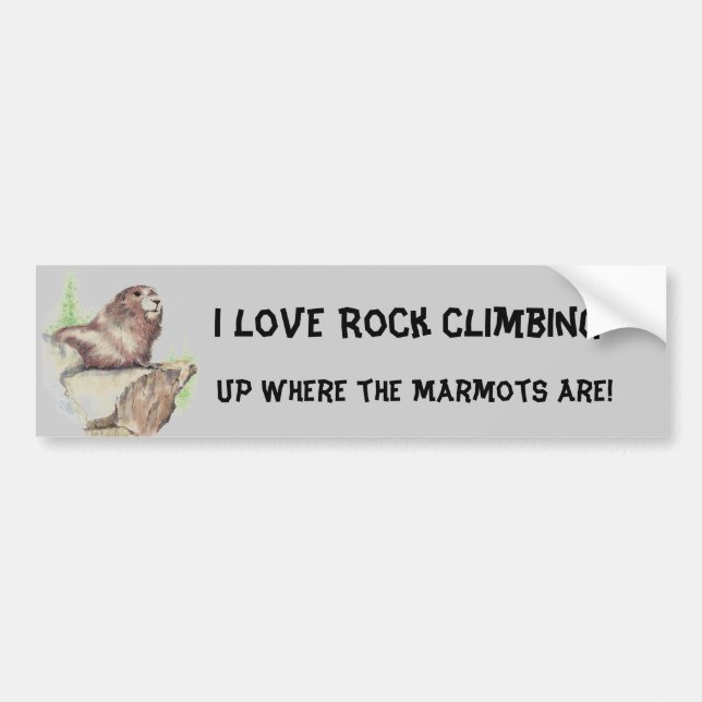 Autocollant De Voiture Drôle J'aime Escalade Rock, Sport, Marmotte, Natur (Devant)