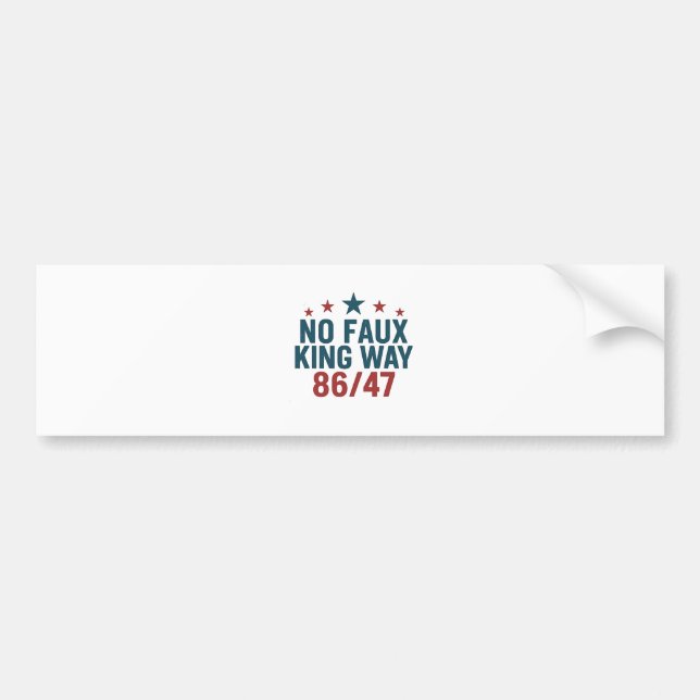 Autocollant De Voiture Drôle No Faux King Way 86 47 4 juillet (Devant)