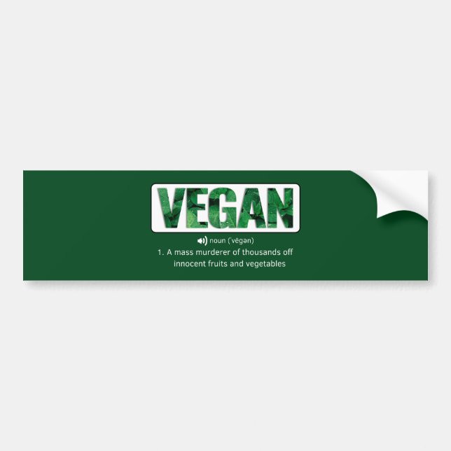 Autocollant De Voiture Drôle Vegan Citations Typographie (Devant)