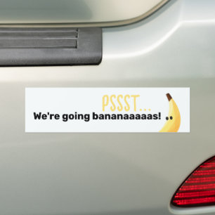 Autocollant De Voiture Drôles de faveurs de fête à la banane rétro avec j