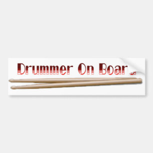 Autocollant De Voiture Drummer On Board 10