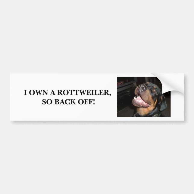 AUTOCOLLANT DE VOITURE DSCF0313, I POSSÈDENT UN ROTTWEILER, AINSI DÉGAGEZ (Devant)
