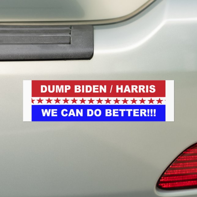 Autocollant De Voiture Dump Biden / Harris On Peut Faire Mieux! (En voiture)