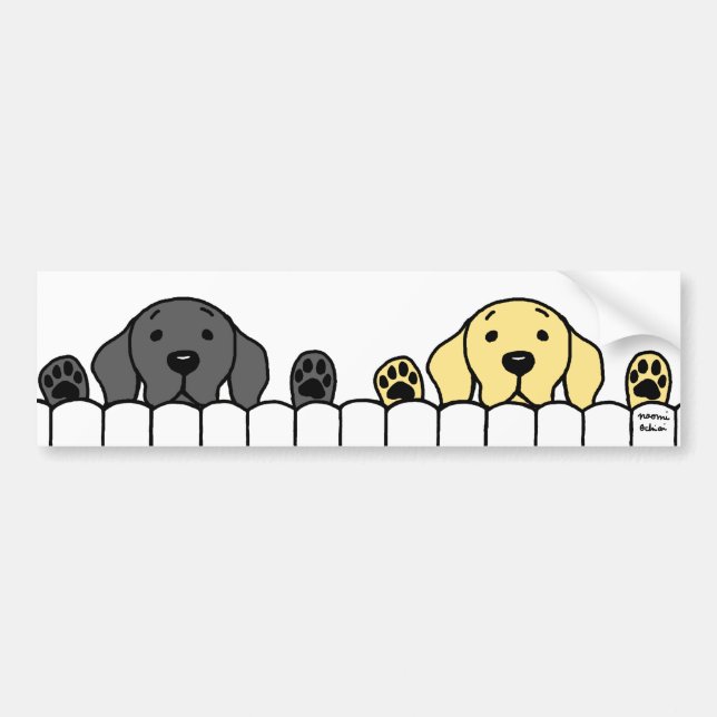 Autocollant De Voiture Duo du Labrador qui vous regarde (Devant)