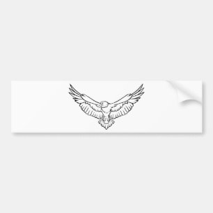Autocollant De Voiture Eagle de montée, volant - noir et blanc