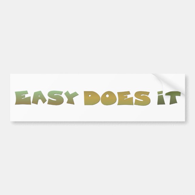 Autocollant De Voiture Easy It Recovery Slogan Citation Vert Or Texte (Devant)
