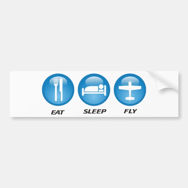 Autocollant De Voiture eatsleepfly (Devant)