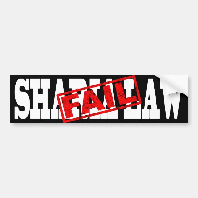 Autocollant De Voiture ÉCHOUER de loi de Sharia (Devant)