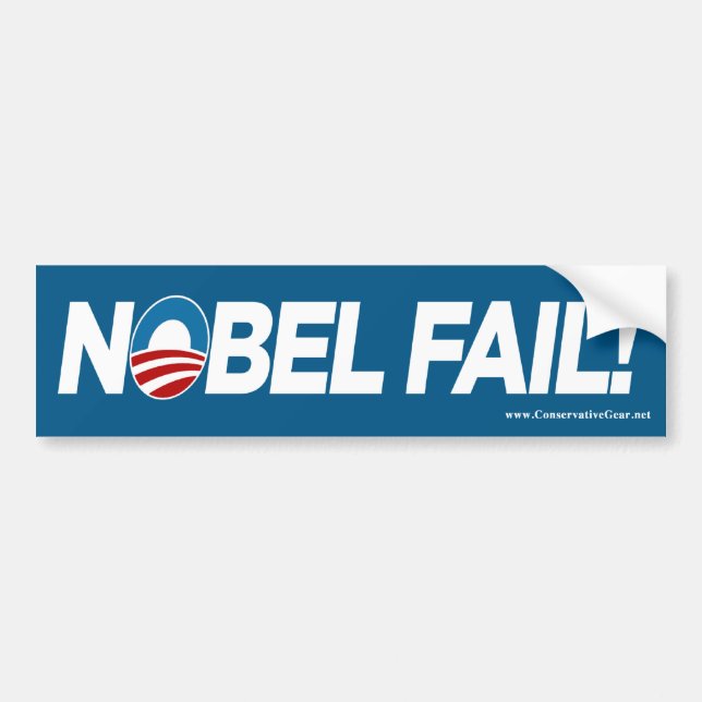 Autocollant De Voiture Échouer d'Obama Nobel ! (Devant)