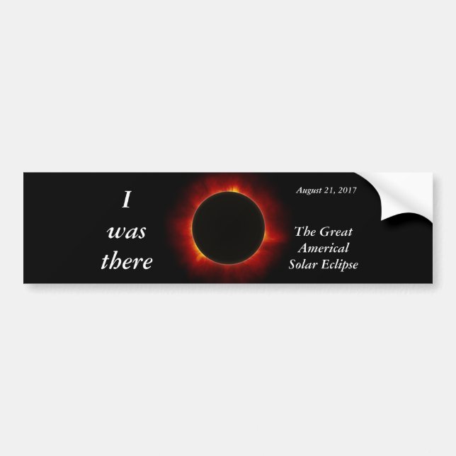 Autocollant De Voiture Éclipse solaire 2017 "J'y étais" édition (Devant)