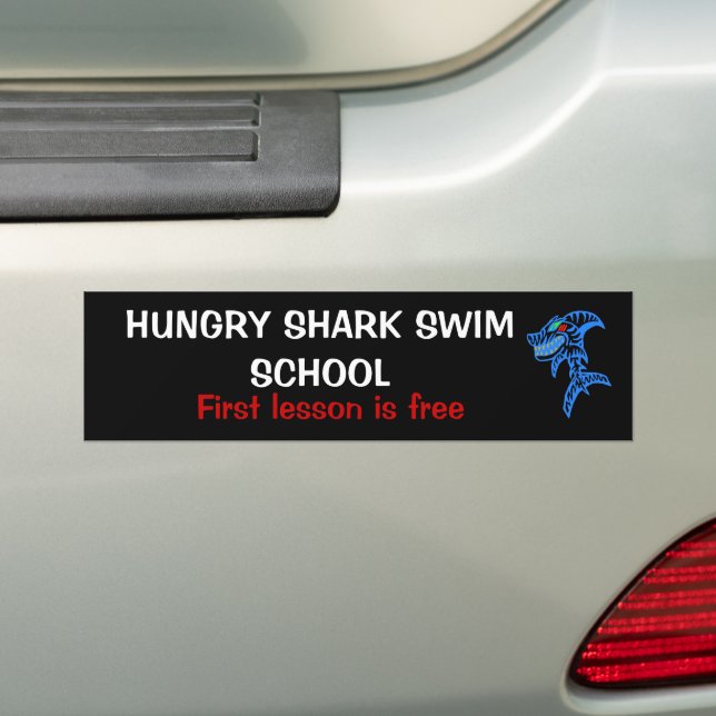 Autocollant De Voiture École de natation de requin affamé (En voiture)