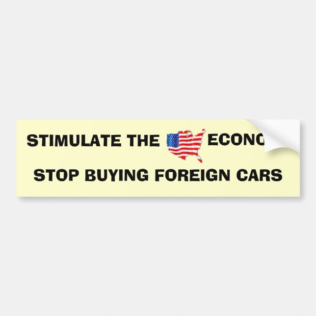 AUTOCOLLANT DE VOITURE ÉCONOMIE AUX USA. (Devant)