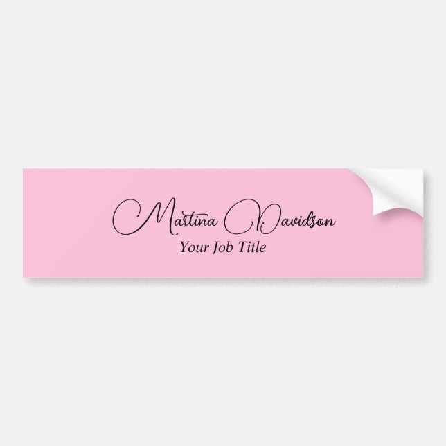 Autocollant De Voiture Écriture manuscrite originale unique rose (Devant)
