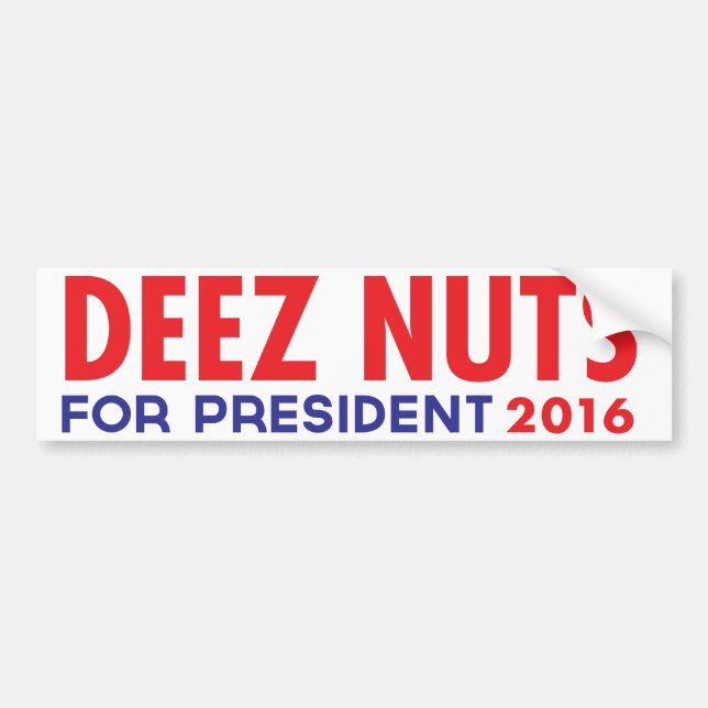 Autocollant De Voiture Écrous de Deez pour le président (Devant)
