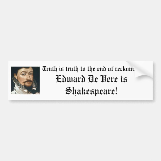 Autocollant De Voiture Edouard De Vere est Shakespeare ! (Devant)