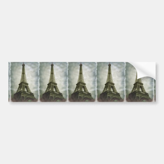 Autocollant De Voiture Effet de vieille photo Tour Eiffel Paris (Devant)