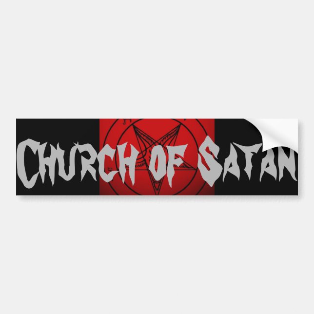 AUTOCOLLANT DE VOITURE ÉGLISE DE SATAN (Devant)