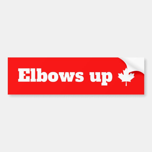 Autocollant De Voiture Elbows up Canadian pride bumper sticker (Devant)