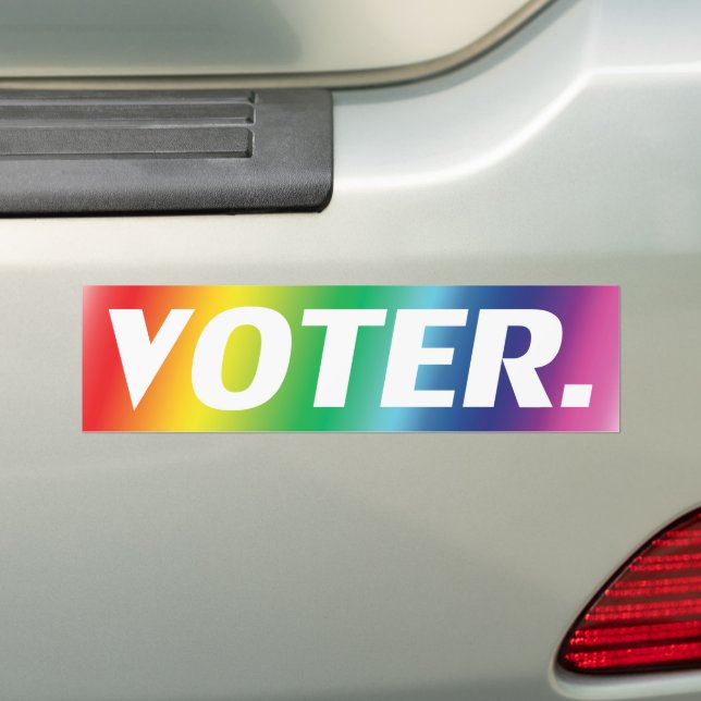 Autocollant De Voiture "électeur" lettres blanches orgueil lgbtq lgbt arr (En voiture)
