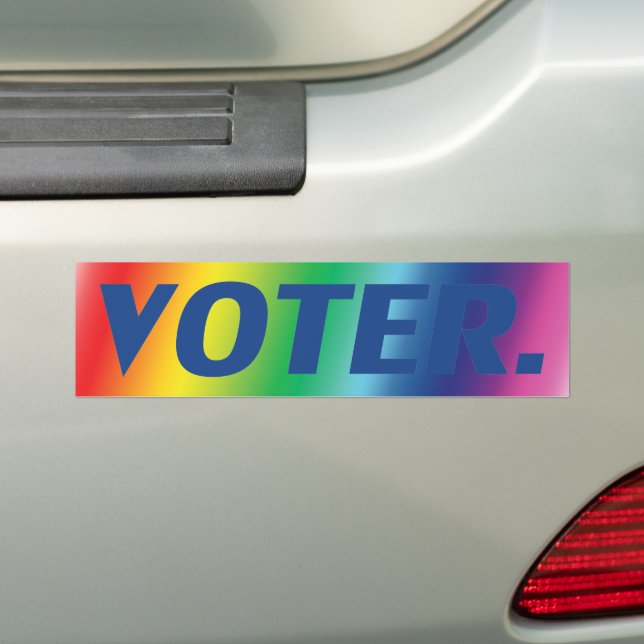 Autocollant De Voiture "électeur" lettres bleues orgueil lgbtq lgbt arriè (En voiture)