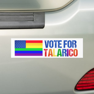 Autocollant De Voiture Élection du drapeau américain arc-en-ciel Talarico