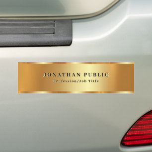 Autocollant De Voiture Élégant Votre modèle de texte personnalisé Noir & 