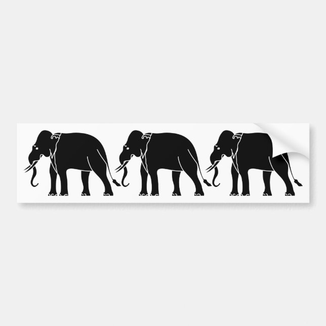 Autocollant De Voiture Éléphant de Siamese (Devant)