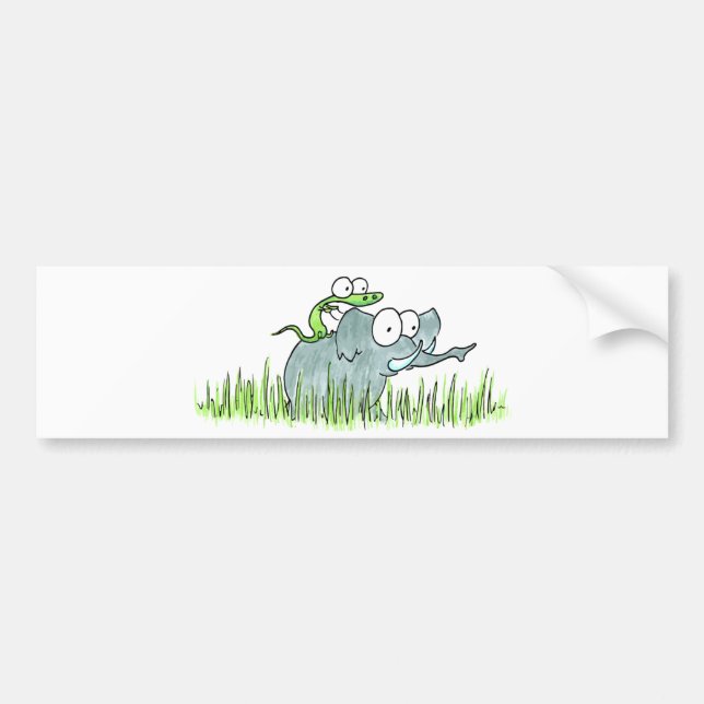 Autocollant De Voiture Éléphant et adhésif pour pare-chocs de Lizzard (Devant)