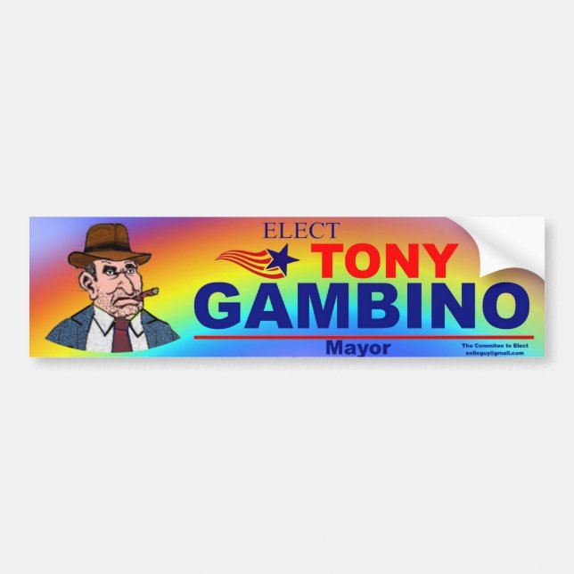 Autocollant De Voiture Élisez le maire élégant de Gambino (Devant)