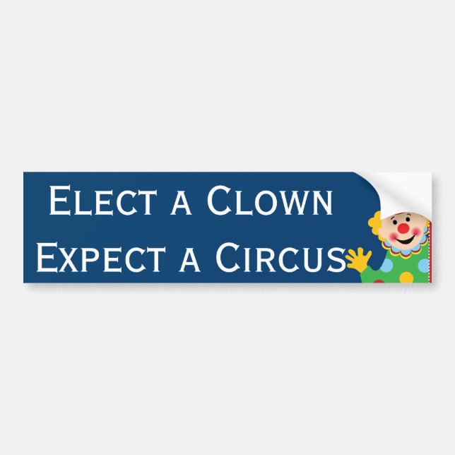 Autocollant De Voiture Élisez un clown attendent un cirque (Devant)