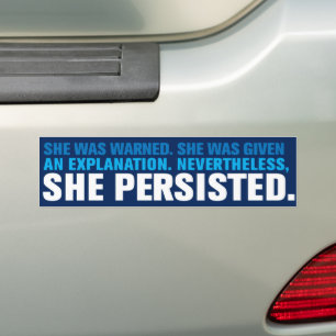 Autocollant De Voiture Elle A Néanmoins Persisté Elizabeth Warren