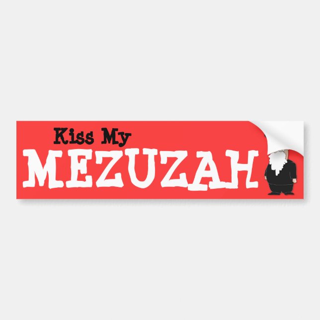 Autocollant De Voiture Embrassez mon adhésif pour pare-chocs de Mezuzah (Devant)