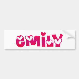 Autocollant De Voiture Emily dans les coeurs