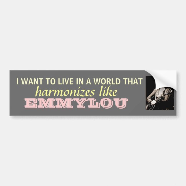 Autocollant De Voiture Emmylou Harris - harmonisez… le bumpersticker (Devant)