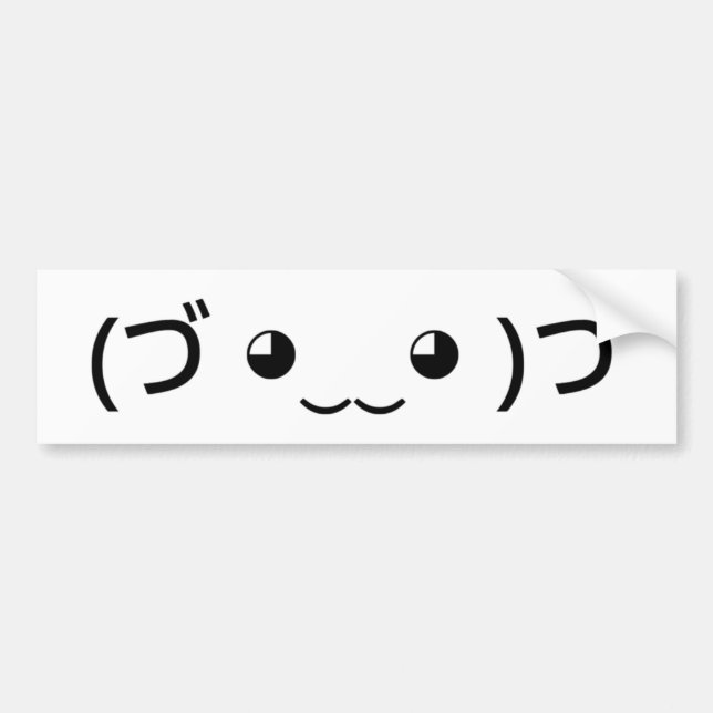 Autocollant De Voiture Emoticon (づ ◕ ‿ ‿ ◕) づ Kaomoji Japonais (Devant)
