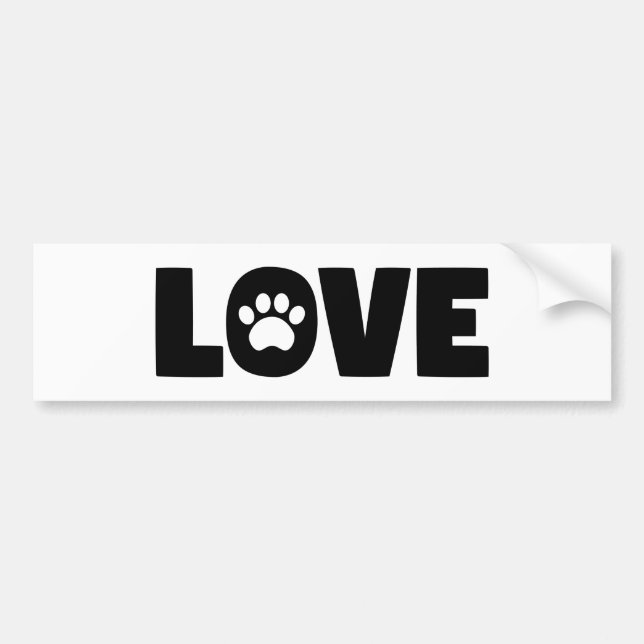 Autocollant De Voiture Empreinte de patte d'amour (Devant)