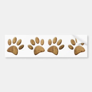 Autocollant De Voiture Empreinte de patte de chien de bois