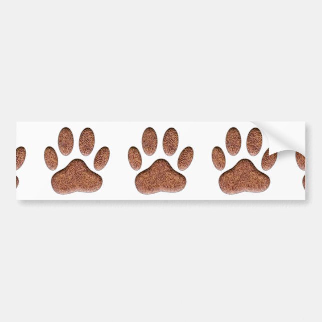 Autocollant De Voiture Empreinte de patte de chien de Texture en cuir (Devant)