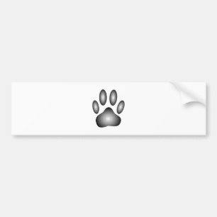 Autocollant De Voiture Empreinte de patte de chien en dégradé noir et bla