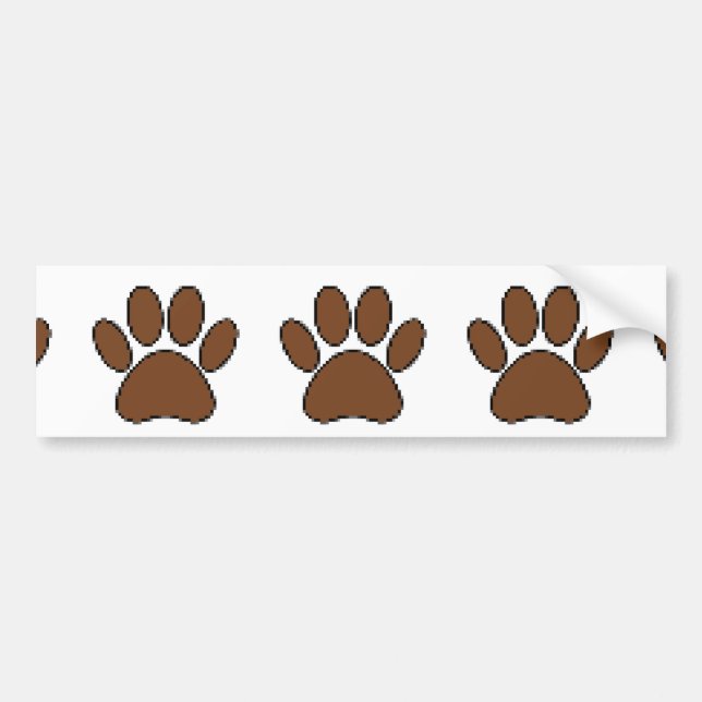 Autocollant De Voiture Empreinte de patte Pixel Dog (Devant)